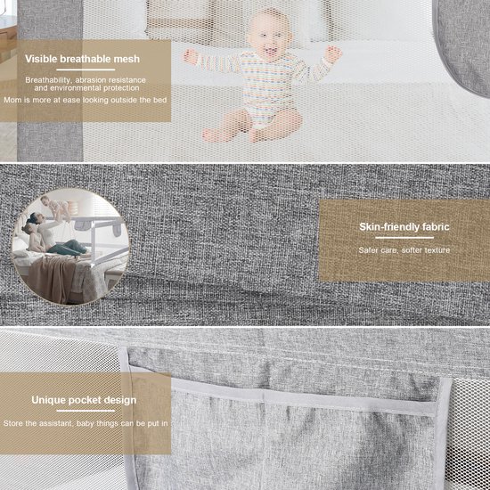 Barrière de lit 180 cm barrière de lit pour enfants pour enfants, pliable, portable, barrière de protection de lit pour enfants, protection contre les chutes, lit et sommier tapissier