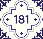 Huisnummerbord nummer 181 | Huisnummer 181 |Delfts blauw huisnummerbordje Dibond | Luxe huisnummerbord