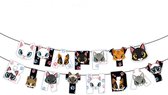 Banner Happy Birthday Cats Black and white - kat - poes - slinger - banner - huisdier - decoratie
