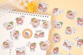 Aardbei Meisje Cartoon Stickers - Set van 45 - Planner Agenda Stickers - Scrapbookdecoraties - Bujo Stickers - Geschikt voor Volwassenen en Kinderen