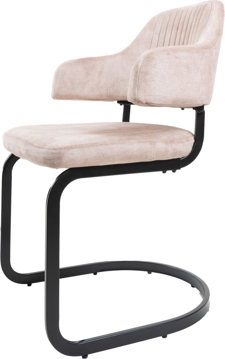Home67 Eetkamerstoel Fox Naturel 07 - Vintage Velvet - Kuipstoel met Armleuningen in Hotel Chique / Scandinavische Stijl
