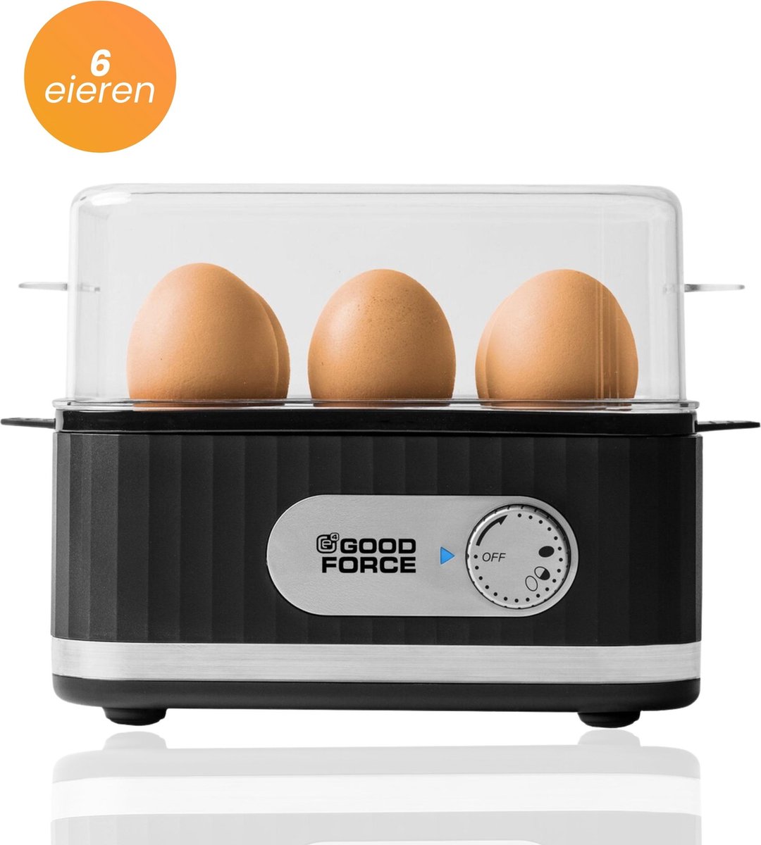 Elektrische GoodForce eierkoker voor 6 eieren met timer en alarm - GoodForce