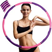 Hula hoop - Fitness - avec corde à sauter - ajustable - hula hoop fitness - violet/rose - cadeau