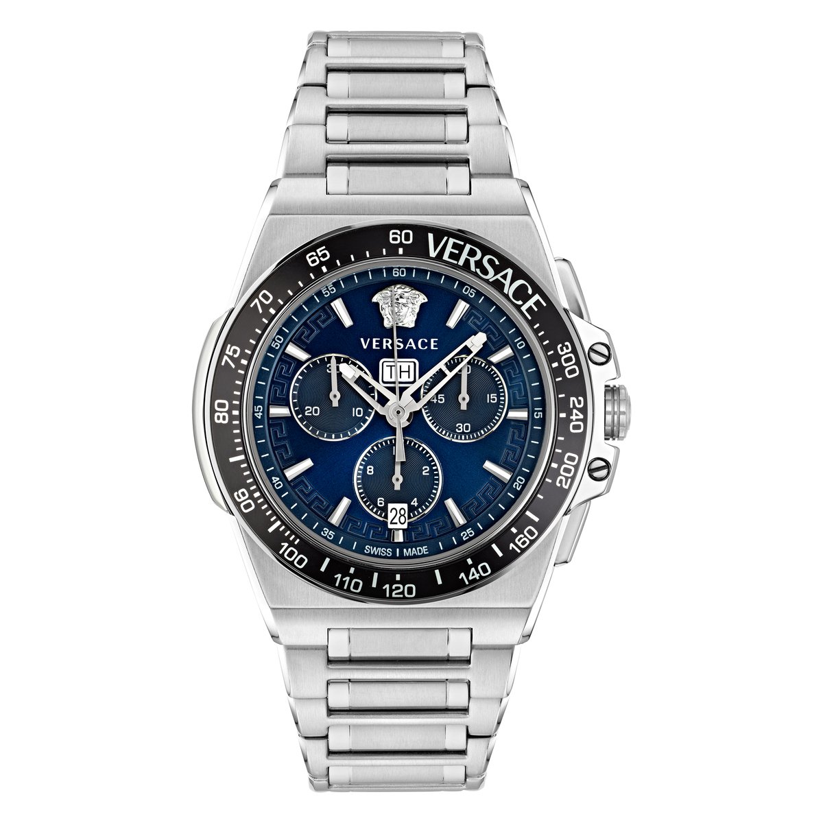 Versace Greca Extreme Chrono VE7H00423 Horloge - Staal - Zilverkleurig - Ø 45 mm