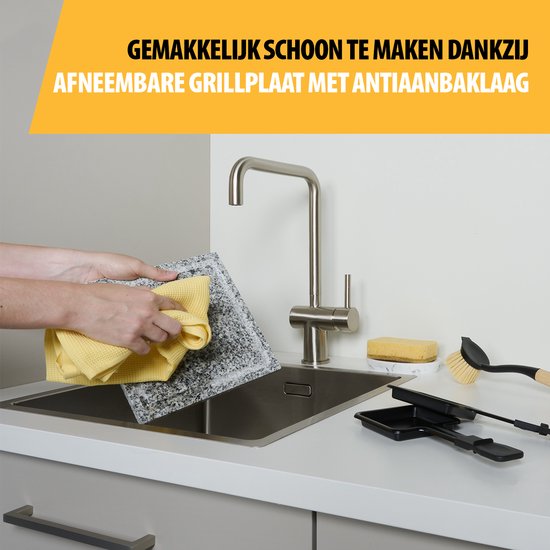 Tristar Gourmetset - RA-2745 - 600W - Bakplaat 4 personen - Steengrill, Incl 4 pannetjes - PFAS-Vrij — afbeelding 3