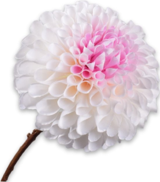 Silk-ka Kunstbloemen Zijdebloemen Nep bloemen Dahlia Steel Wit Roze 64 cm 146434