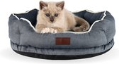 AdomniaGoods - Luxe kattenmand - Crown hondenmand - Antislip kattenkussen - Wasbaar hondenkussen - Afneembare hoes - Grijs 50cm