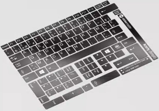 AZERTY (België) Toetsenbord Letters Stickers - Zwart