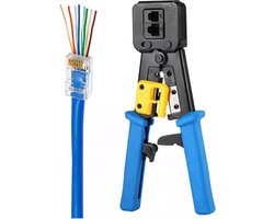 ASAT-EZTOOL-RJ45 UTP Tang / Netwerktang + 100x ASAT RJ45 Doorsteek Connectoren ( EZ Type RJ45 cat5e / Cat6 )