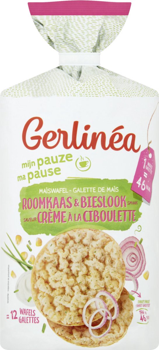 Goedkoopste Gerlinéa Maiswafel zure room ui en bieslook (124g
