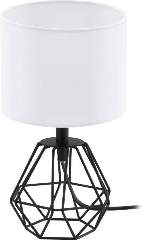 EGLO Carlton 2 Lampe de table - 1 Lumière - Ø165mm. - Noir - Blanc