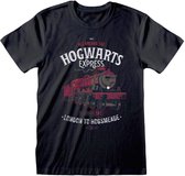 PCMerch Harry Potter - All Aboard The Hogwarts Express Heren T-shirt - S - Zwart