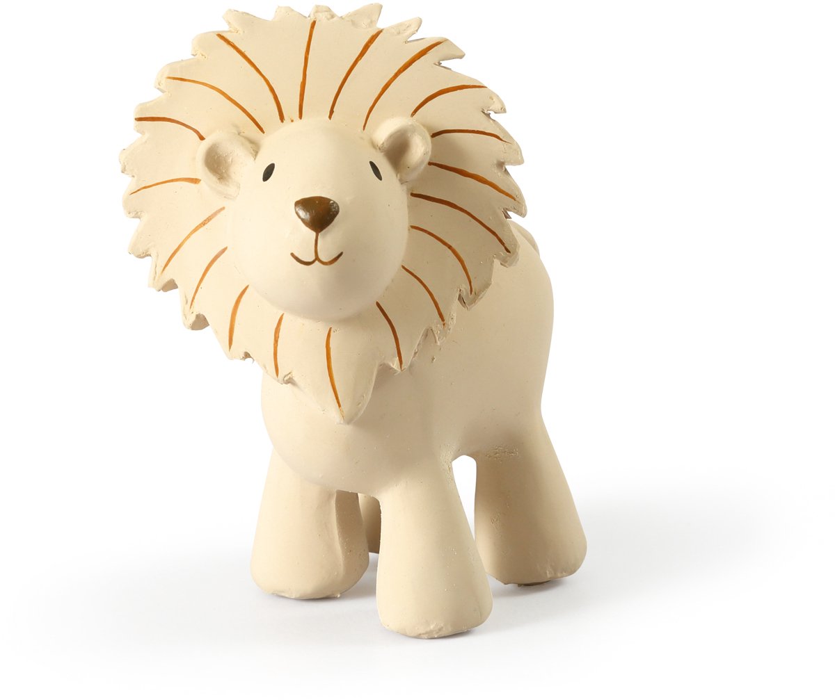 TIKIRI Mijn Eerste Safaridiertje - Leeuw - In Natuurlijk Rubber - Met Belletje - 0 Jaar