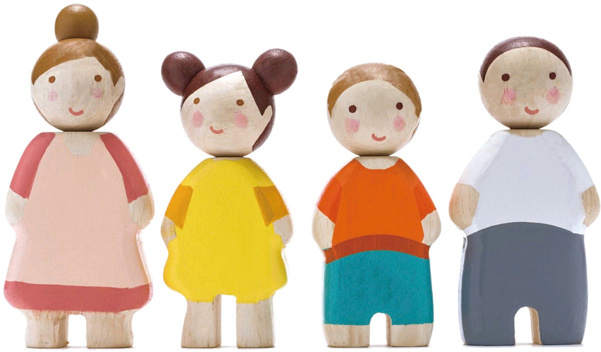 TENDER LEAF Poppenfamilie - The Leaf - 4 Stuks - Hout - 3 Jaar