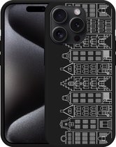 Cazy Hoesje Zwart geschikt voor iPhone 15 Pro Grachtenpanden I