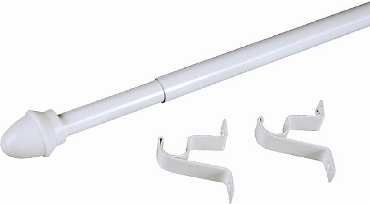 Uitschuifbare caferod wit complete set 50-75 cm
