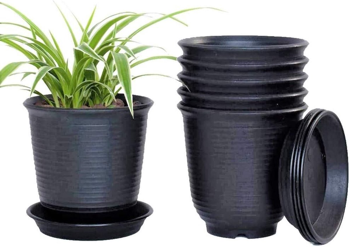 6 pièces 12 5CM Pot de Fleur Plastique Pot de Fleur pépinière Plante Pot  adapté Balcon de Bureau extérieur intérieur Blanche