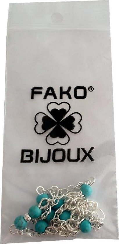 Fako Bijoux® - Enkelbandje - Enkelsieraad - Turquoise - Zilverkleurig - Fako Bijoux®