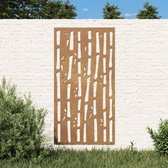 The Living Store Wanddecoratie - Cortenstaal - 105 x 55 x 0.7 cm - Uitgesneden bamboe-ontwerp