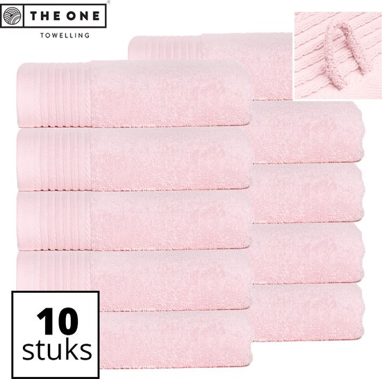 The One Towelling Classic Handdoeken - Voordeelverpakking - Hoge vochtopname - 100% Gekamd katoen - 50 x 100 cm - Lichtroze - 10 Stuks