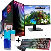 ScreenON - Gaming Set - Minecraft Steve Hero - V1 (GamePC + 24 Inch Monitor + Toetsenbord + Muis)