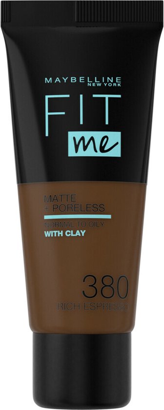 Foto: Maybelline new york fit me matte poreless foundation 380 rich espresso medium dekkende foundation met matte finish voor de normale tot vette huid 30 ml