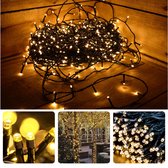 Cheqo® Kerstverlichting - Kerstboomverlichting - Kerstlampjes - Sfeerverlichting - LED Verlichting - Voor Binnen en Buiten - Tuinverlichting - Feestverlichting - Lichtsnoer - Microcluster - 700 LED's - 14M - Warm Wit - Timer - 8 Lichtfuncties