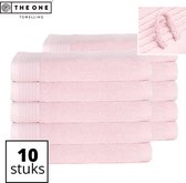 The One Towelling Classic Handdoeken - Voordeelverpakking - Hoge vochtopname - 100% Gekamd katoen - 70 x 140 cm - Lichtroze - 10 Stuks