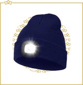 ATTREZZO® Chapeau lumineux - Siècle des Lumières LED dans l'obscurité - Avec batterie - Unisexe - Taille unique - Pour Adultes - Blauw