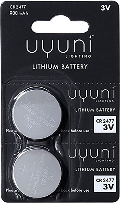 Pile bouton au lithium Uyuni CR2477 3V 900mAh paquet de 2