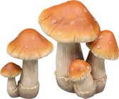 Decoratie paddenstoelen setje met 2x boleet paddenstoelen - herfst thema - 13 en 20 cm
