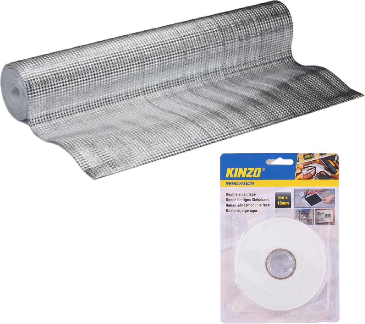 Kinzo Radiatorfolie met bevestiging tape - 250 x 50 cm - aluminium - energiebesparende isolatiefolie
