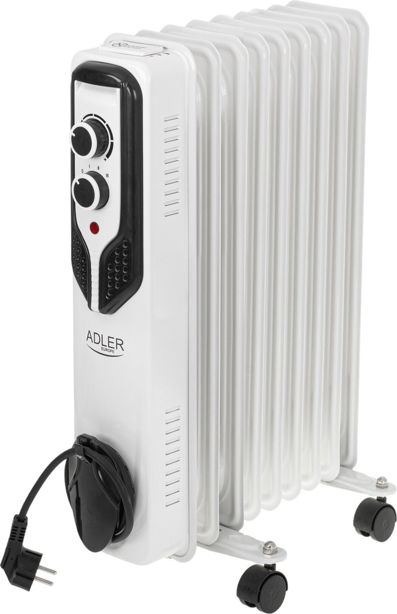 Bol.com Adler AD 7816 - Elektrische olie verwarmingstoestel - radiator - 9 ribs - met wieltjes aanbieding