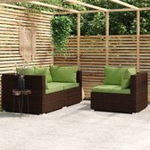 The Living Store Loungeset - Bruin - 70 x 70 x 60.5 cm - PE-rattan