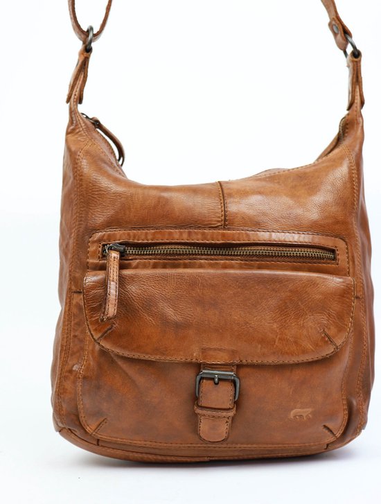 Sac à bandoulière en cuir Anna Bear Design - Cognac