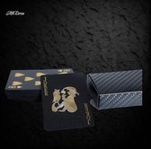 AliRose - Cartes de poker - Noir et Or - Résistantes à l'eau - Pack de Luxe - Garantie de haute qualité