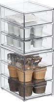 Ladebox - Kunststof stapelbox voor keuken en koelkast - Keukenorganizer voor snacks, pasta, groenten etc. - Set van 2 - Doorzichtig