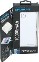 Grundig Powerbank 10000 mAh - Micro USB/ USB C - 2 USB Poorten - Incl. Kabel - Wit