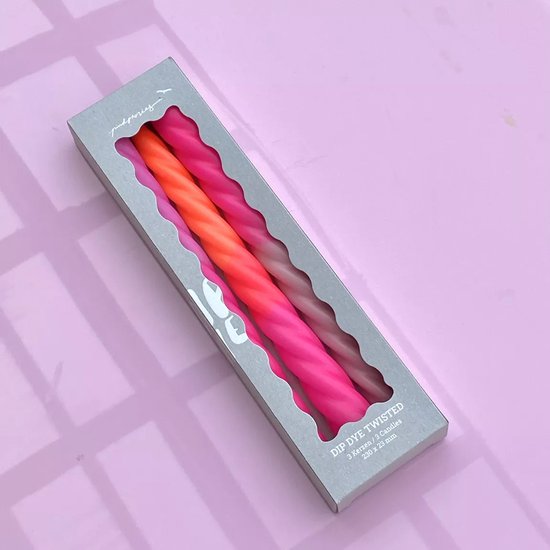 Pink Stories - Bougies - Dip Dye Twisted - Nuances de canneberge