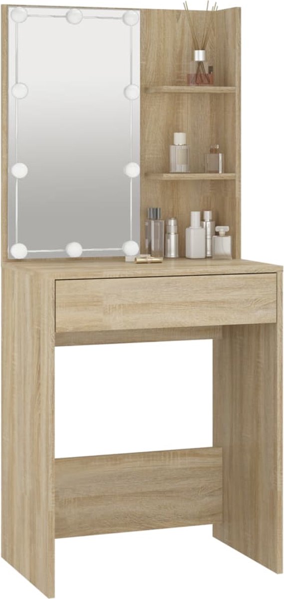 Ml-design coiffeuse table de maquillage blanc 89,5x155x43,5 cm