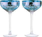 Artland set van 2 Filigraan champagne glazen blauw 35 CL - 19 cm