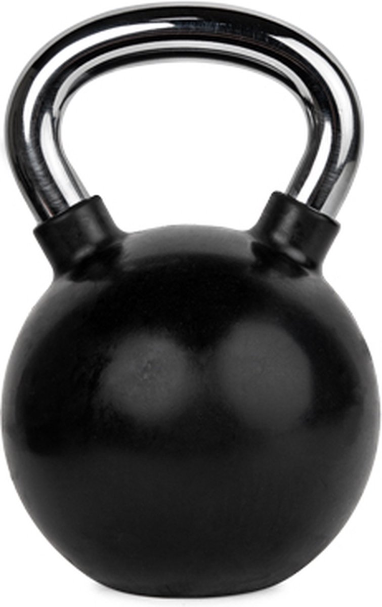 VirtuFit Kettlebell - Rubber/Chroom - 12 kg - Zwart - Sport Gewicht - Duurzaam Design - Ergonomische Handgreep - Geschikt voor CrossFit & Fitness - Conditietraining – foto 2