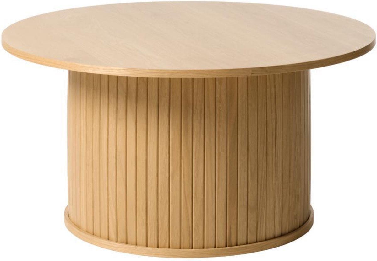 Mesa de centro Ledepid tablero redondo 48x80 cm - Natural [en.casa