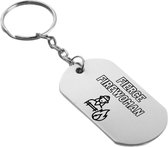 Akyol - brandweer vrouw sleutelhanger - Brandweer - familie vrienden - cadeau - 54 x 29mm