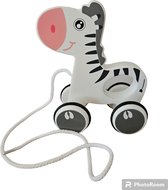 Animal à tirer Zebra- speelgoed en bois - taille de l'article : 17 x 13 enfants