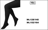 10x Maillot zwart in 2 maten - mt.128/140 en 152/164 - Piet Sinterklaas evenement thema feest festival kou