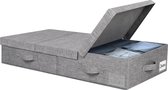 Opbergbox voor onder het bed, opvouwbare onderbedcommode met deksel, bedlade, opslag met handgrepen en etiketvakken voor kleding, lakens, dekens (80,5 x 41 x 15 cm, 1 stuks)