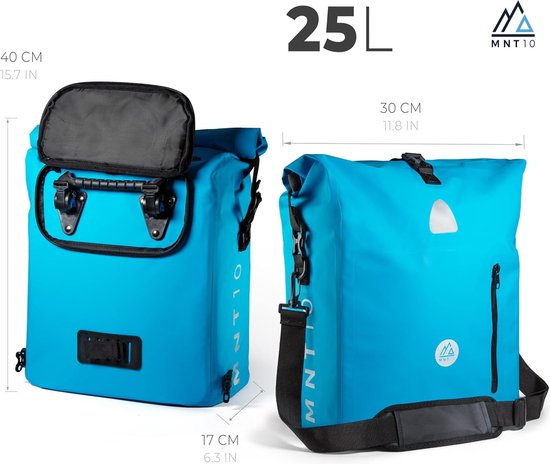 HIKENTURE 4-in-1 Bicycle Bag for Luggage Carrier, Waterproof, 24 Litres, Backpacks, Rear of the Bike, Luggage Carrier Bag HIKENTURE 4-in-1 Bicycle Bag for Luggage Carrier, Waterproof, 24 Litres, Backpacks, Rear of the Bike, Luggage Carrier Bag
