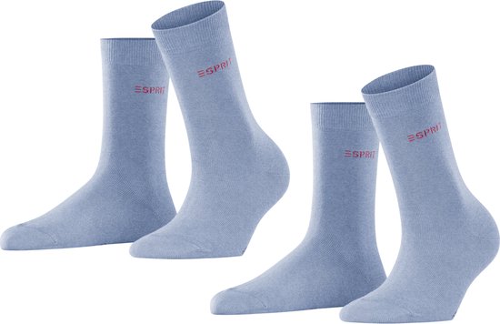 Esprit Uni 2-Pack duurzaam organisch katoen multipack sokken dames blauw - Maat 35-38