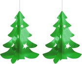 Set van 3x stuks hangdecoratie kerstbomen 50 cm